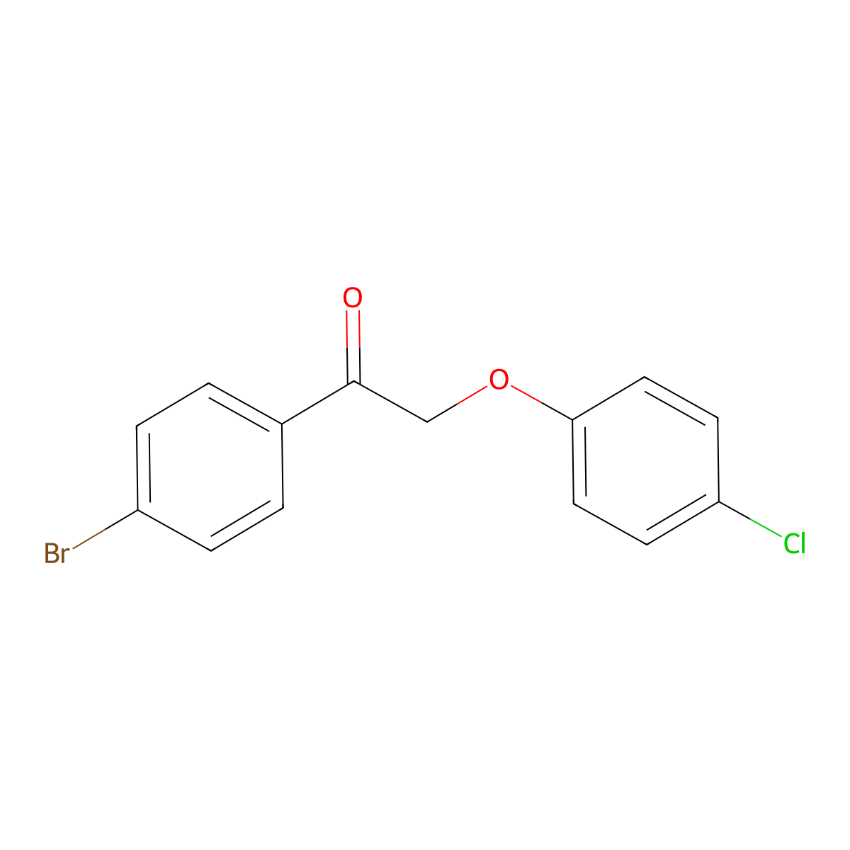 1-(4-Bromophenyl)-2-(4-chlorophenoxy)ethanone molecular structure, CAS 64009-07-0
