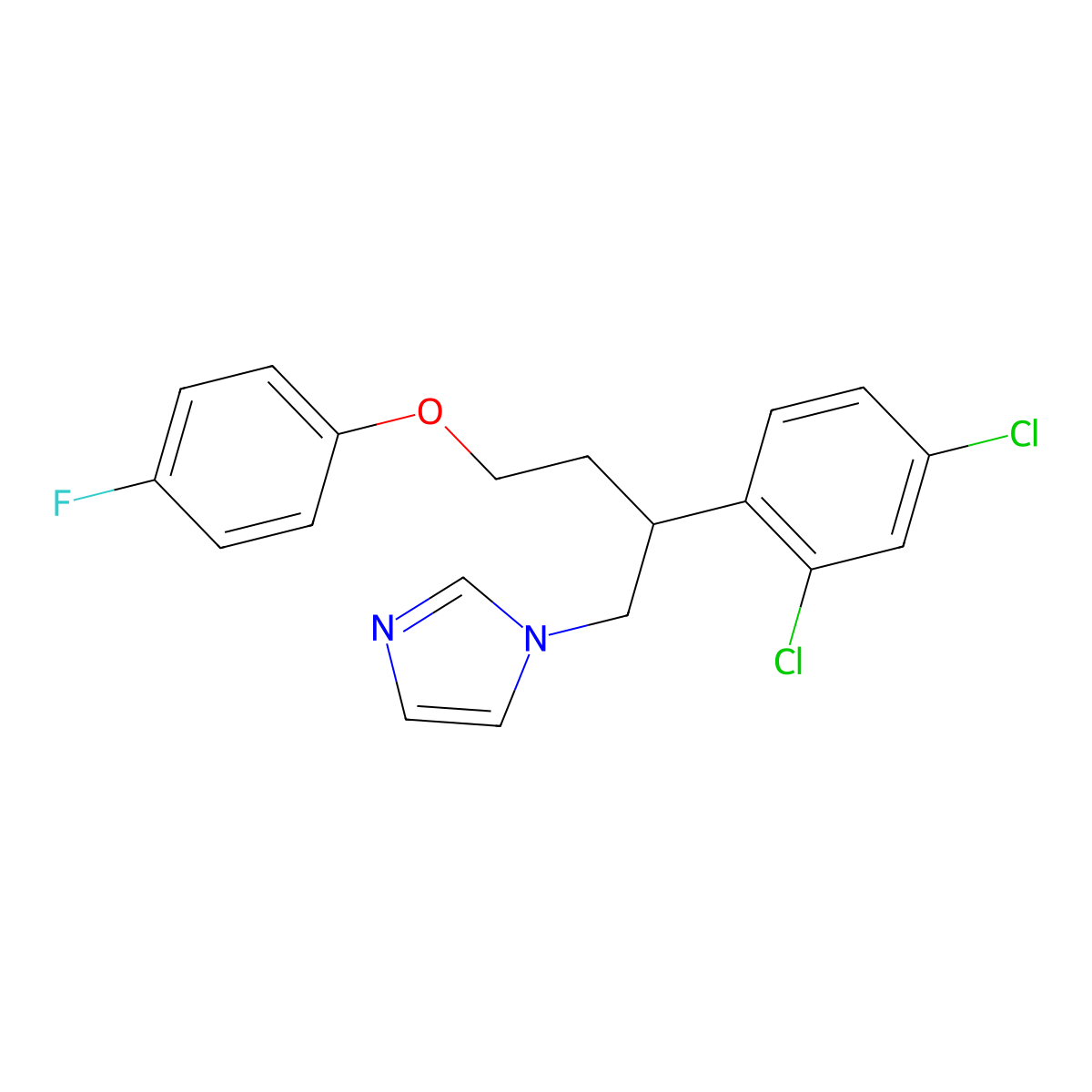 3-(2,4-Dichlorophenyl)-4-(1H-imidazol-1-yl)butyl 4-fluorophenyl ether molecular structure, CAS 64009-84-3
