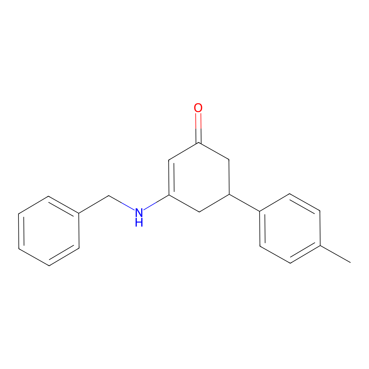 3-Benzylamino-5-p-tolyl-cyclohex-2-enone molecular structure, CAS 6401-56-5