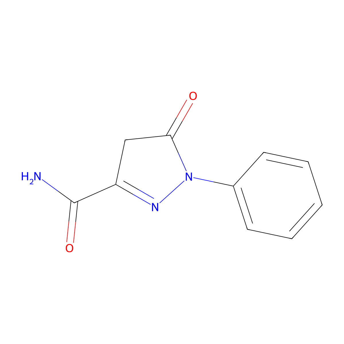 1H-Pyrazole-3-carboxamide, 4,5-dihydro-5-oxo-1-phenyl- molecular structure, CAS 6401-98-5
