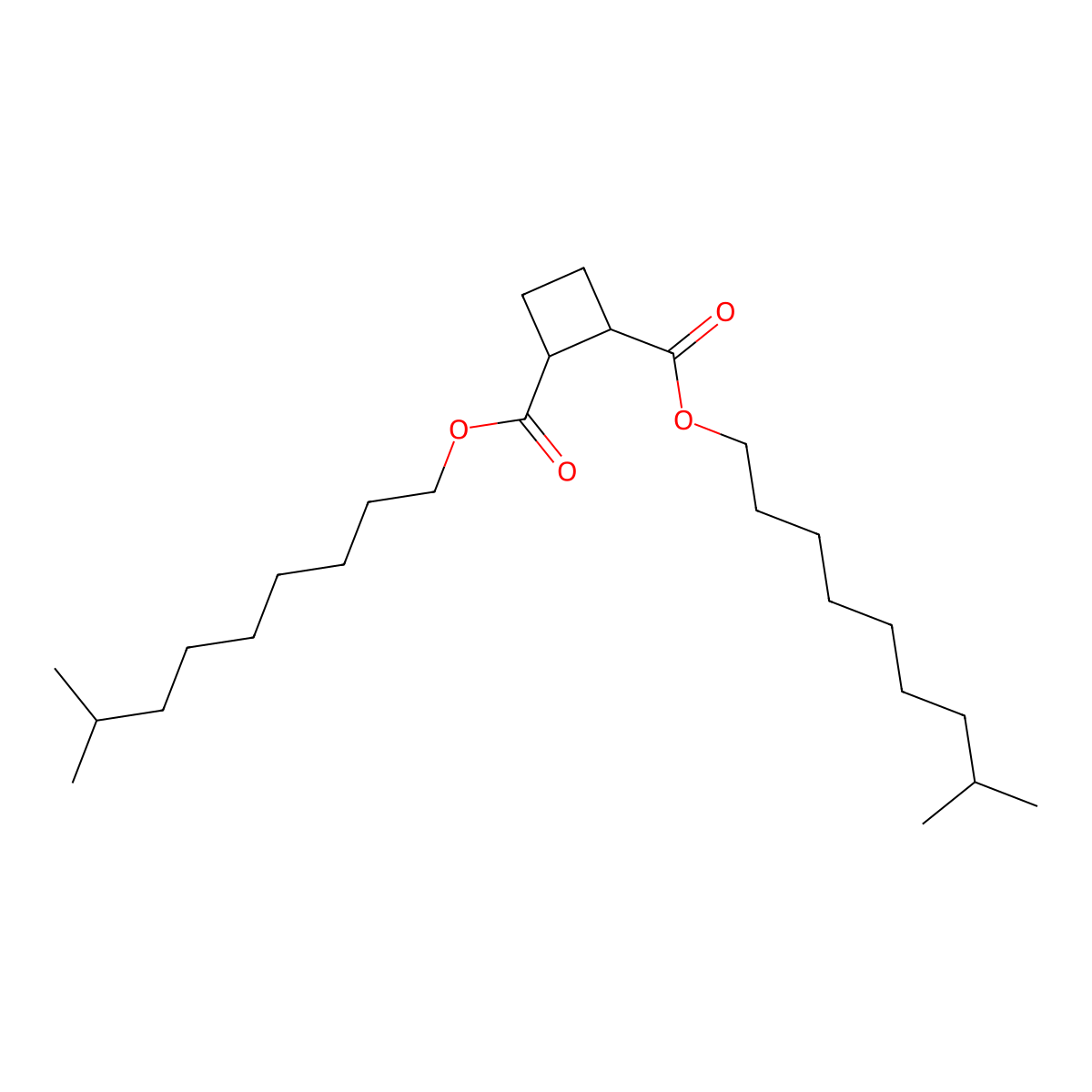 Cyclobutane-1,2-dicarboxylic acid, diisodecyl ester molecular structure, CAS 64011-40-1