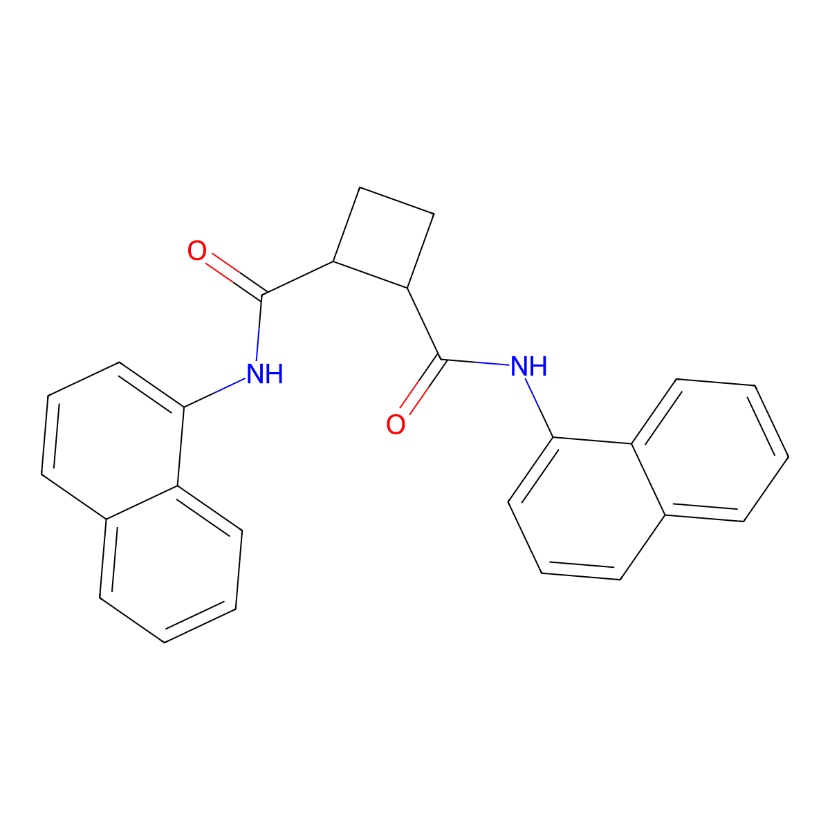 Cyclobutane-1,2-dicarboxamide, N,N'-dinaphthyl- molecular structure, CAS 64011-96-7