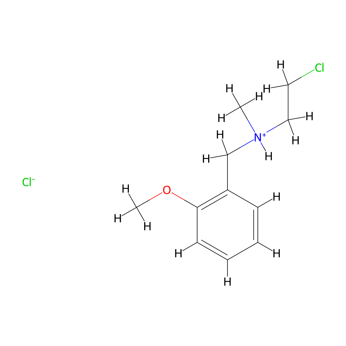 Benzylamine, N-(2-chloroethyl)-o-methoxy-N-methyl-, hydrochloride molecular structure, CAS 64012-01-7