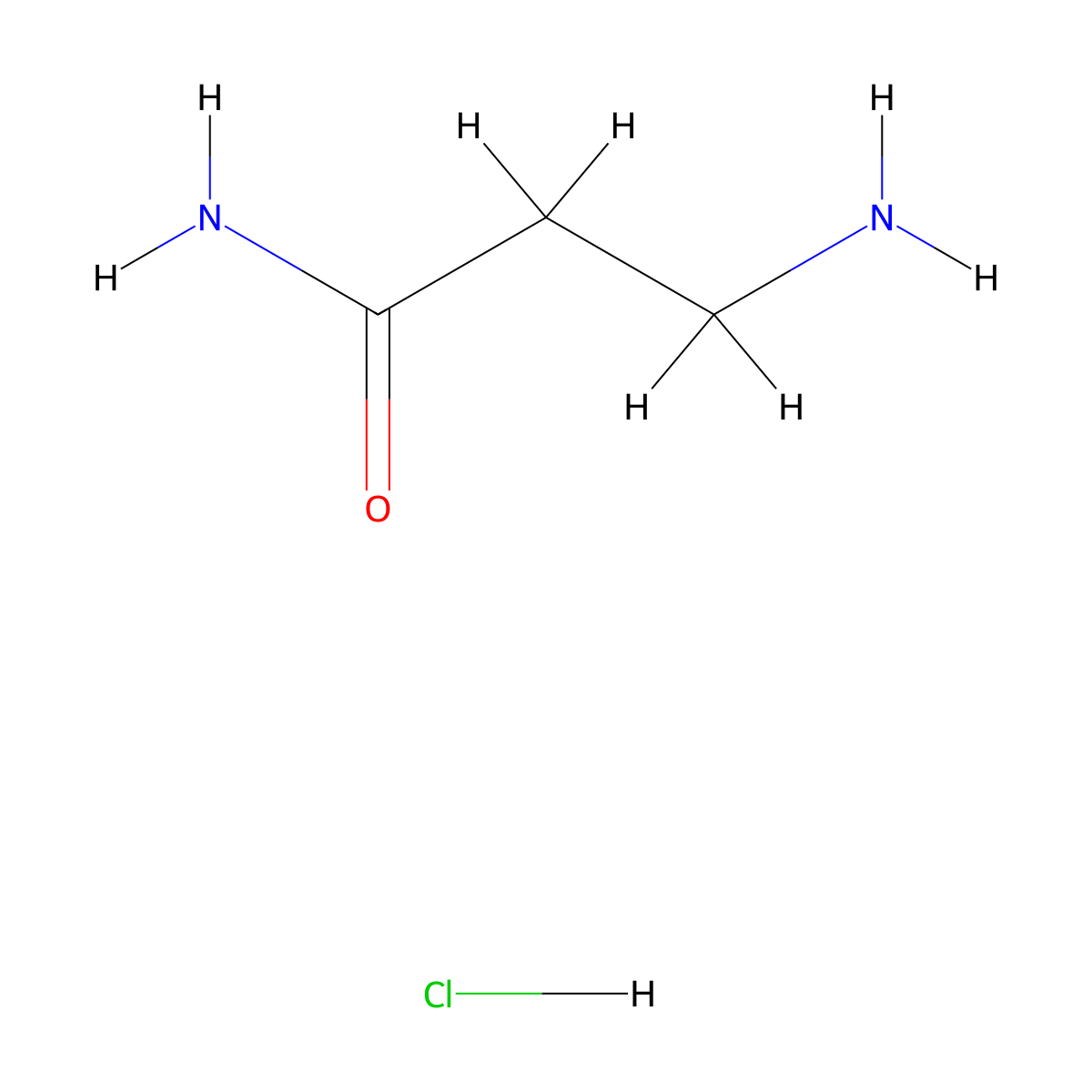 3-Aminopropanamide hydrochloride molecular structure, CAS 64017-81-8