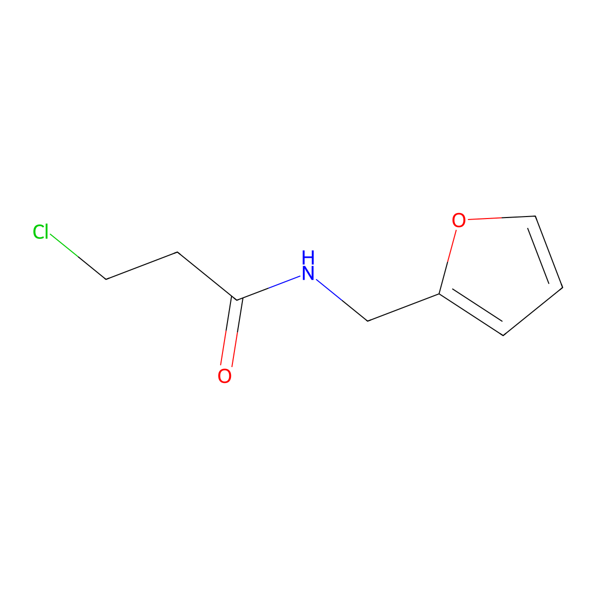 3-chloro-N-(furan-2-ylmethyl)propanamide molecular structure, CAS 64017-87-4