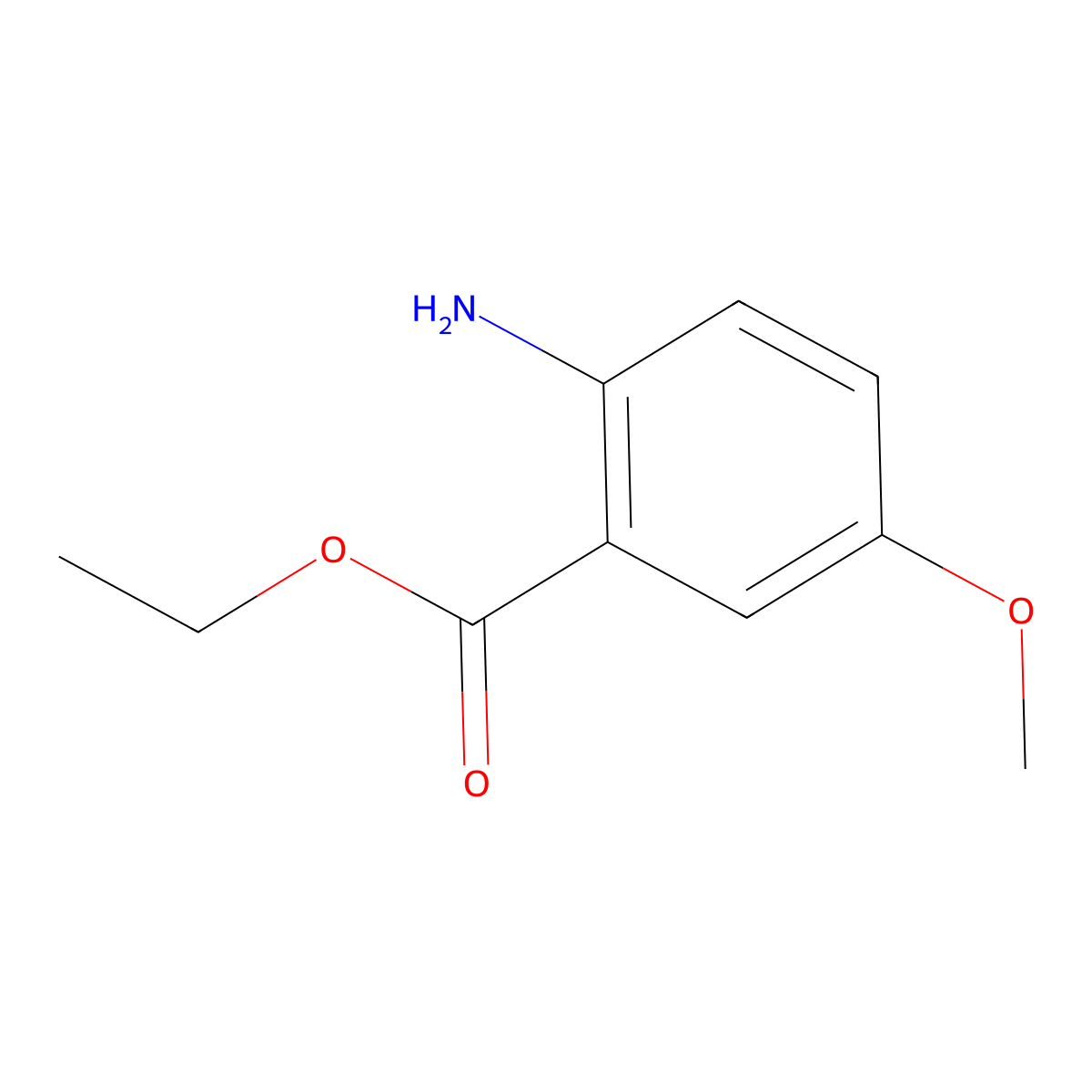 Ethyl 2-amino-5-methoxybenzoate molecular structure, CAS 64018-98-0