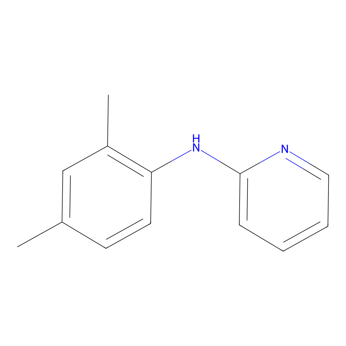 N-(2,4-Dimethylphenyl)pyridin-2-amine molecular structure, CAS 64019-00-7
