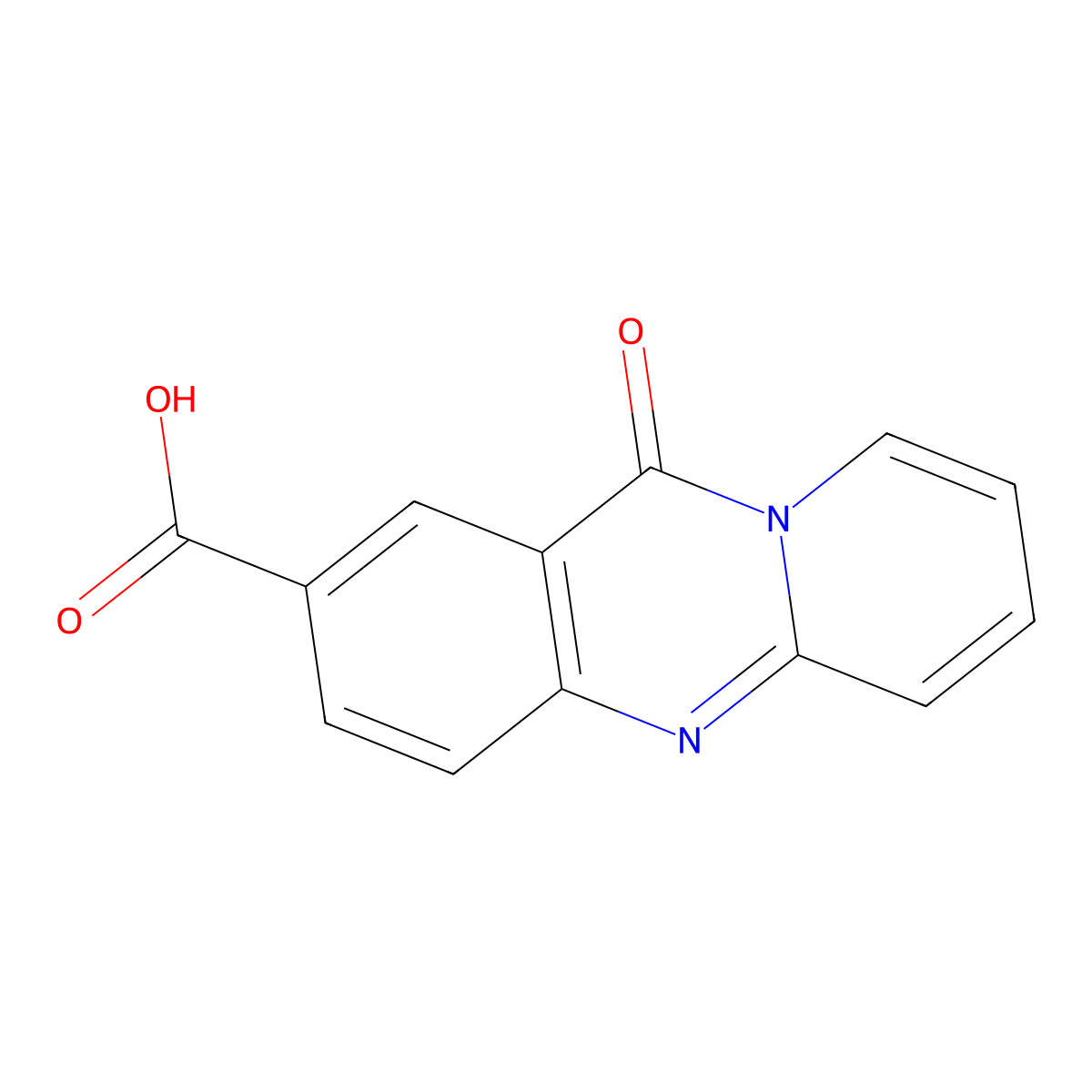 11-Oxo-11H-pyrido(2,1-b)quinazoline-2-carboxylic acid molecular structure, CAS 64019-03-0