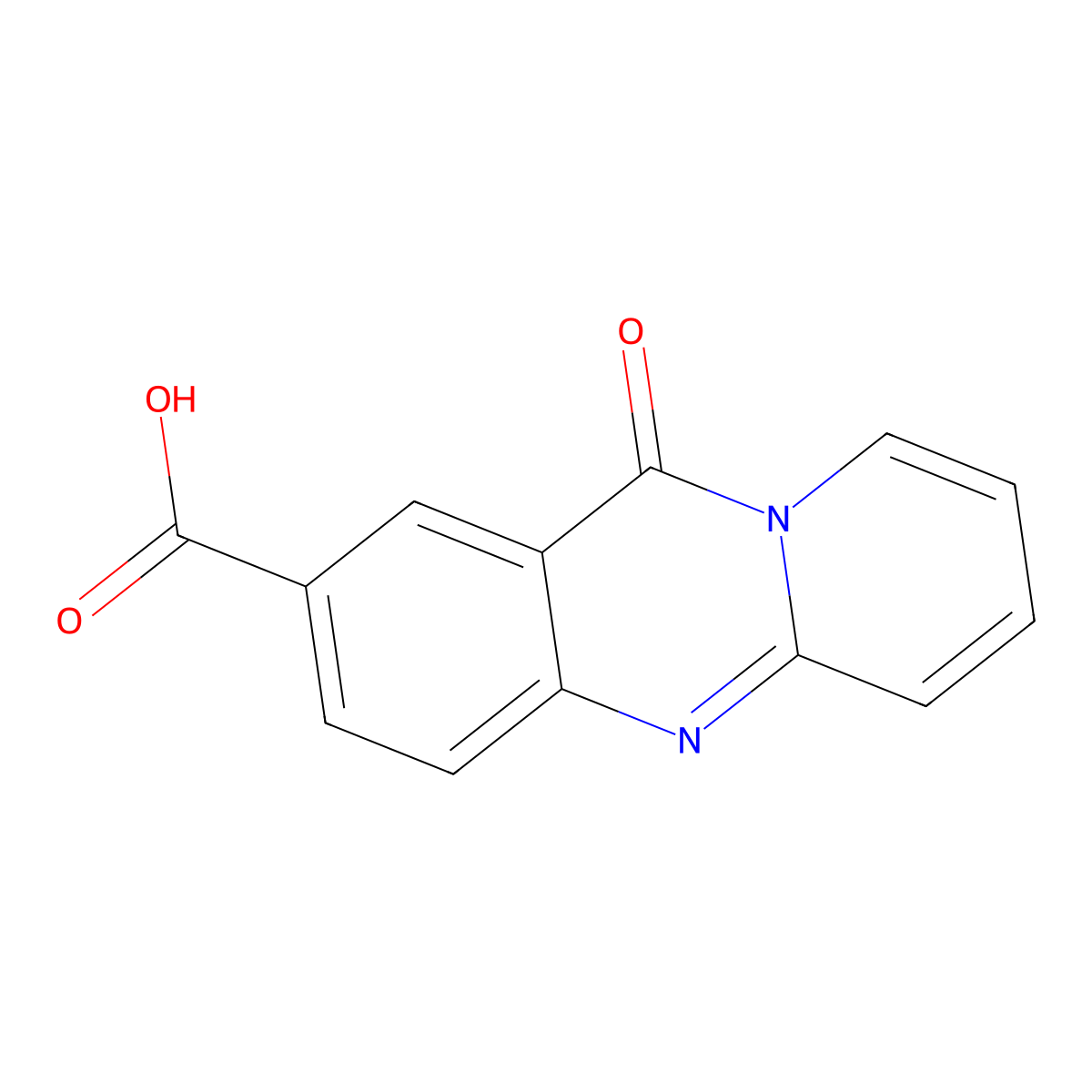 11-Oxo-11H-pyrido(2,1-b)quinazoline-2-carboxylic acid molecular structure, CAS 64019-03-0