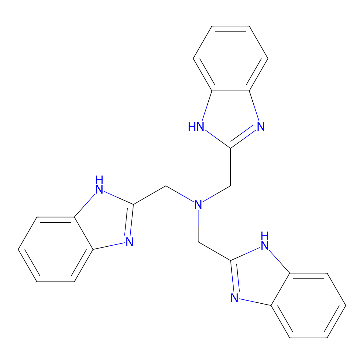 Tris(2-benzimidazolylmethyl)amine molecular structure, CAS 64019-57-4