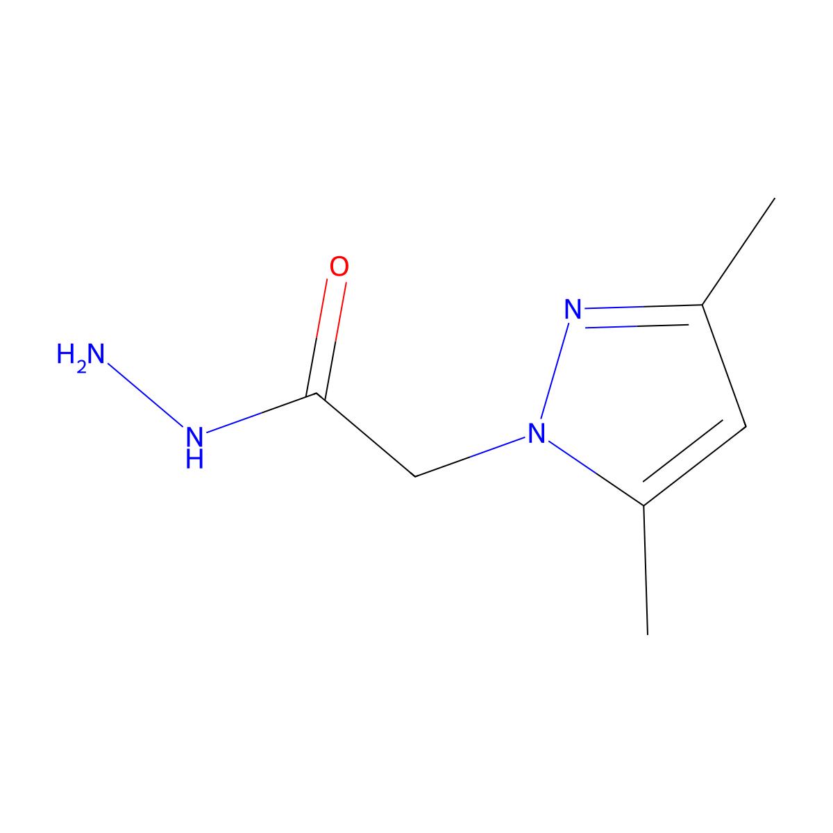 2-(3,5-dimethyl-1H-pyrazol-1-yl)acetohydrazide molecular structure, CAS 64019-58-5