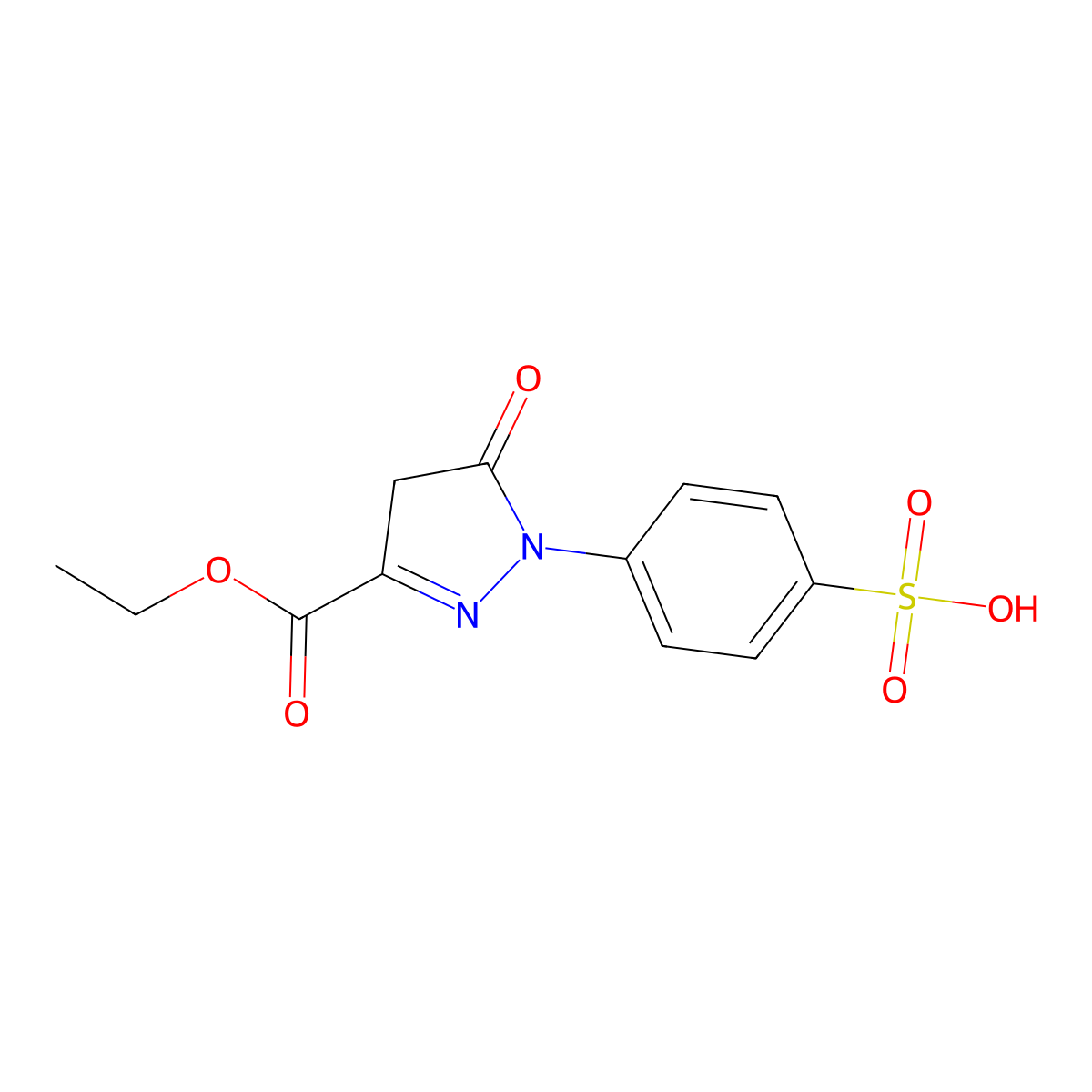 1H-Pyrazole-3-carboxylic acid, 4,5-dihydro-5-oxo-1-(4-sulfophenyl)-, 3-ethyl ester molecular structure, CAS 6402-06-8