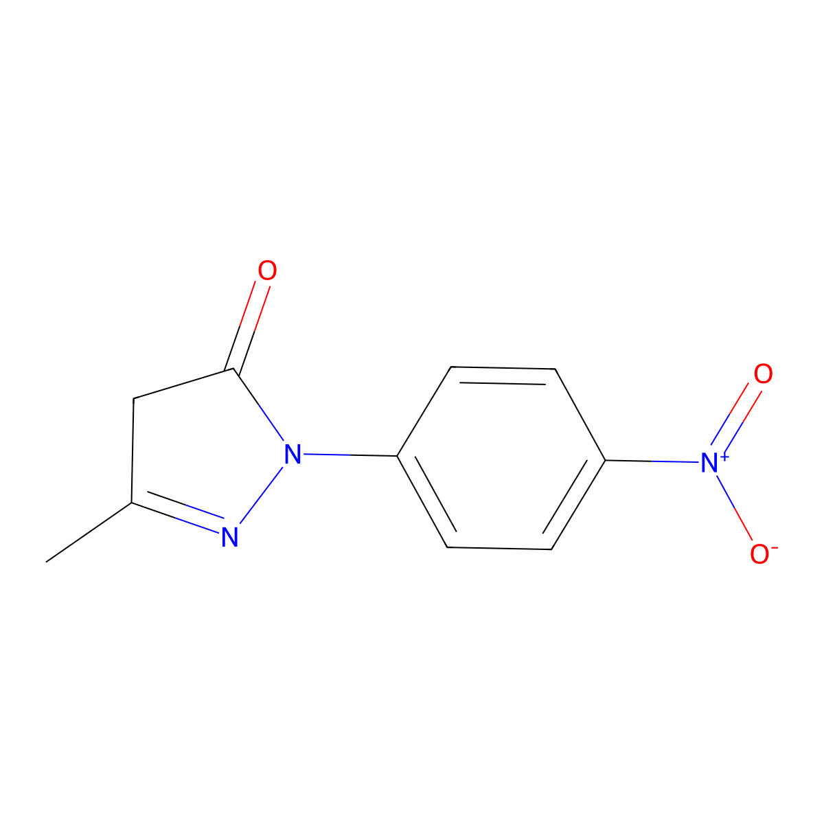 3H-Pyrazol-3-one, 2,4-dihydro-5-methyl-2-(4-nitrophenyl)- molecular structure, CAS 6402-09-1