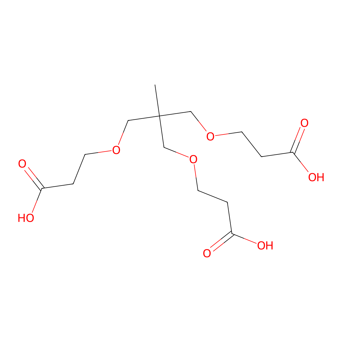 3,3'-((2-((2-Carboxyethoxy)methyl)-2-methylpropane-1,3-diyl)bis(oxy))dipropionic acid molecular structure, CAS 64020-01-5