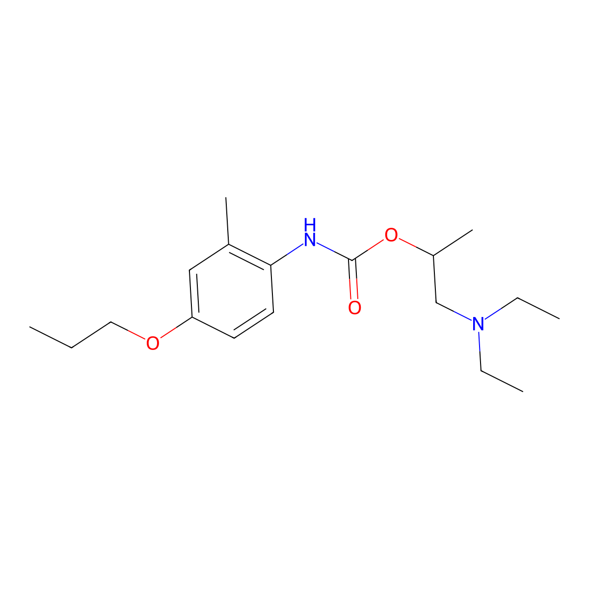 1-(Diethylamino)propan-2-yl (2-methyl-4-propoxyphenyl)carbamate molecular structure, CAS 64020-69-5