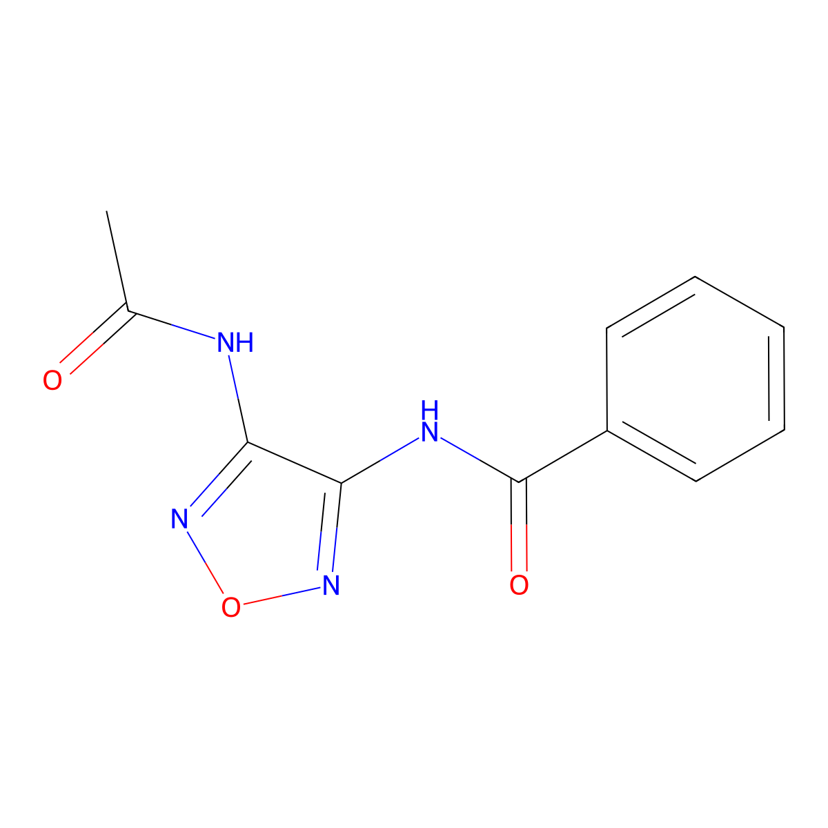 N-(4-acetamido-1,2,5-oxadiazol-3-yl)benzamide molecular structure, CAS 640238-21-7