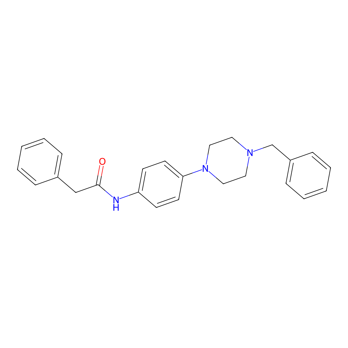 N-[4-(4-benzylpiperazin-1-yl)phenyl]-2-phenylacetamide molecular structure, CAS 640239-53-8