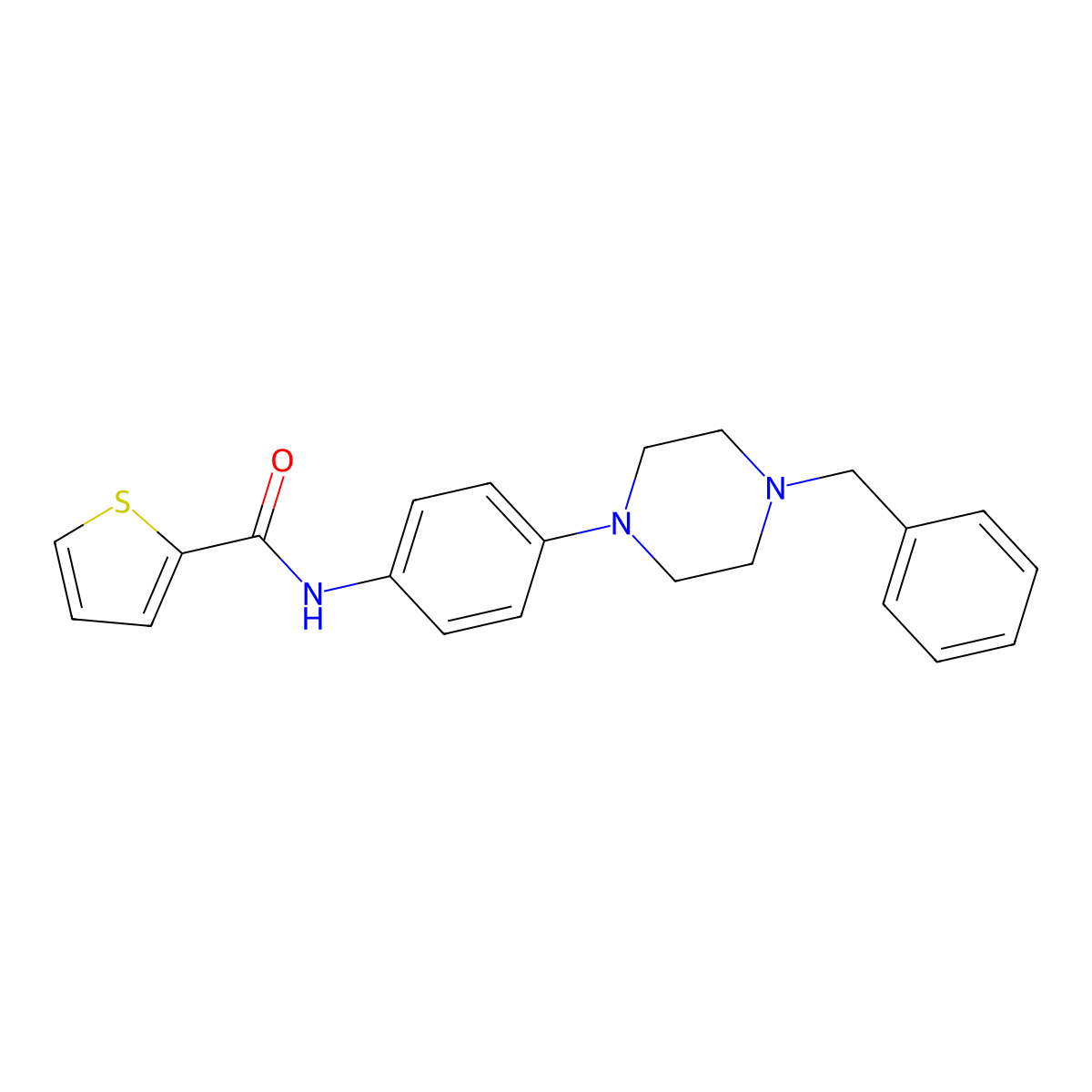 N-[4-(4-benzylpiperazin-1-yl)phenyl]thiophene-2-carboxamide molecular structure, CAS 640239-59-4