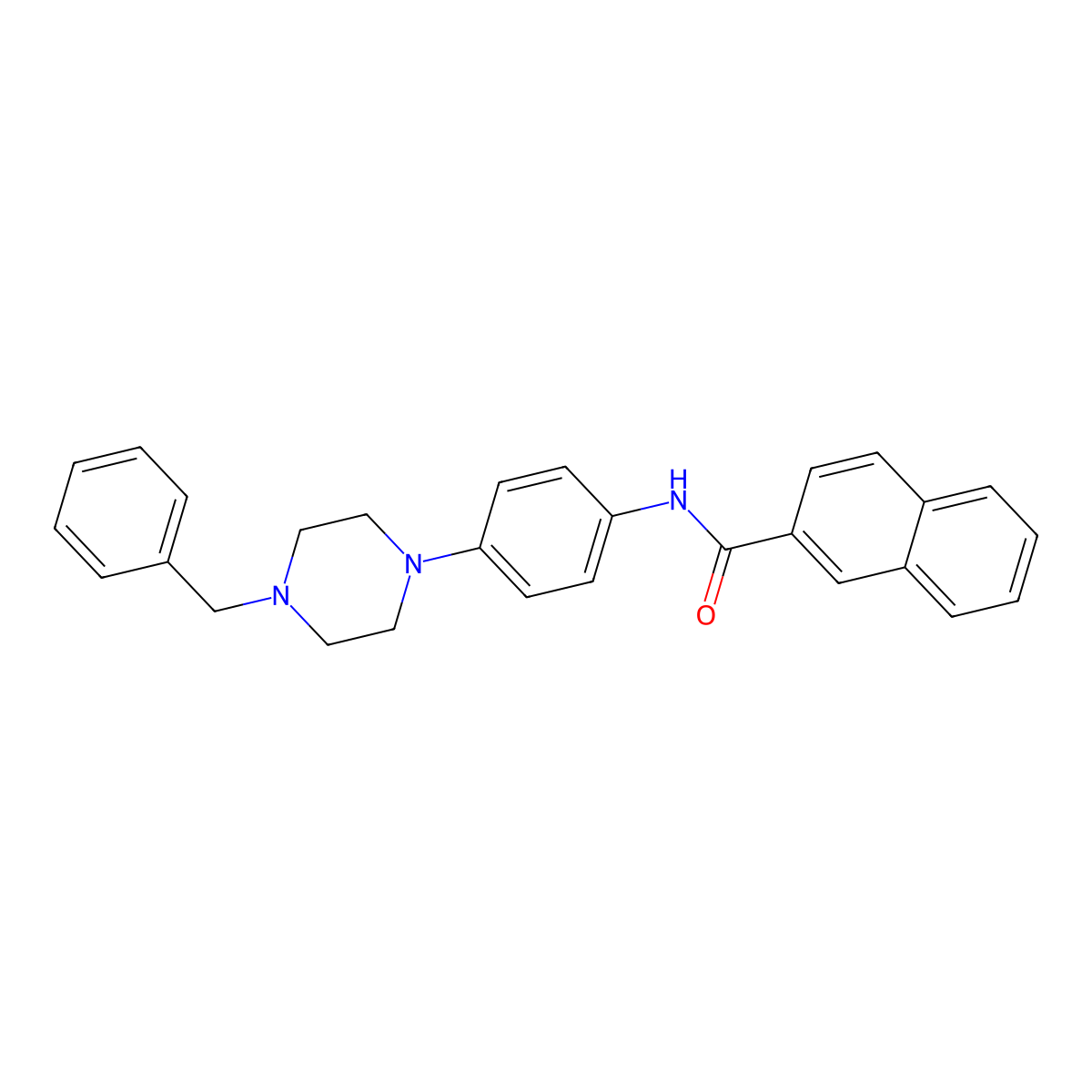 N-[4-(4-benzylpiperazin-1-yl)phenyl]naphthalene-2-carboxamide molecular structure, CAS 640239-66-3