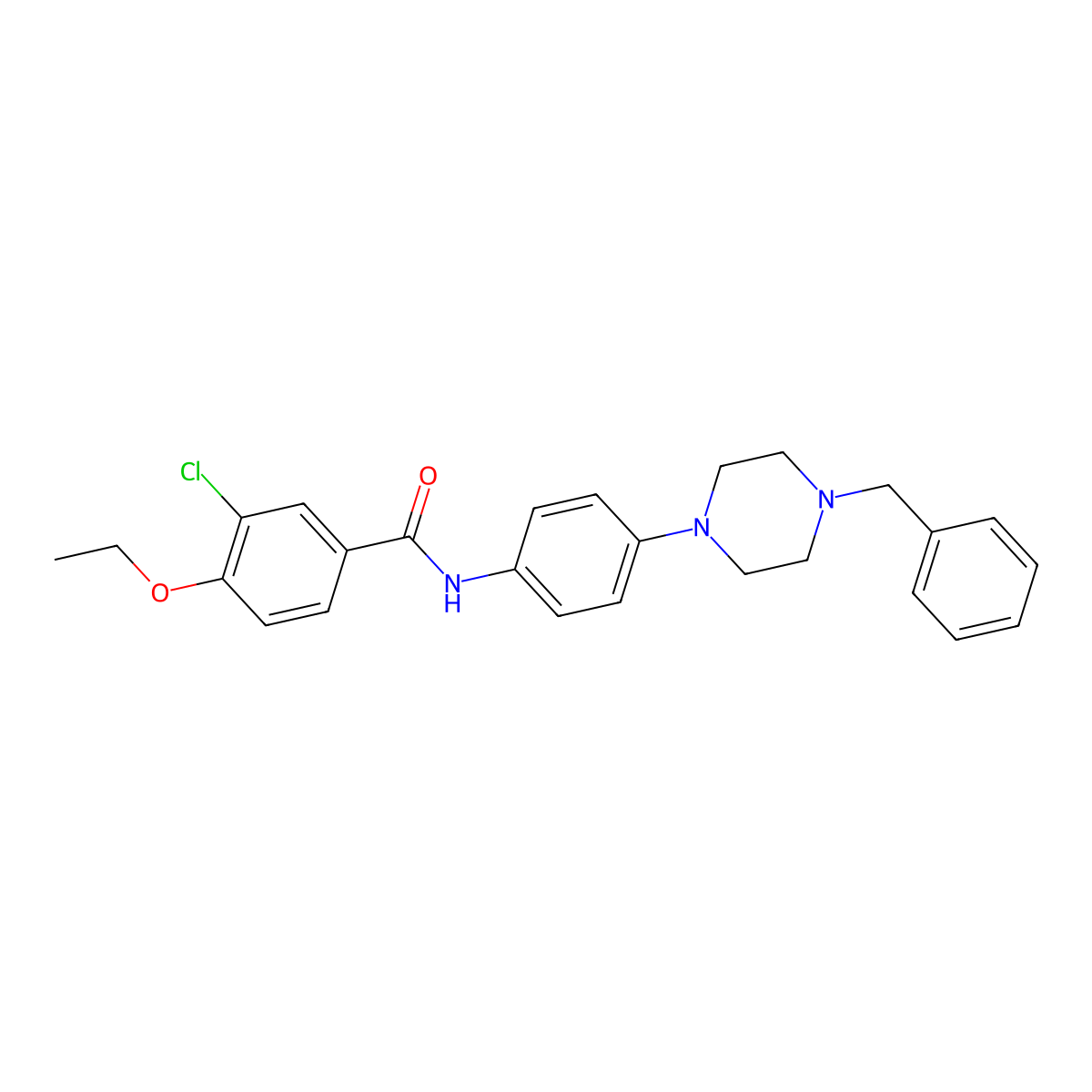 N-[4-(4-benzylpiperazin-1-yl)phenyl]-3-chloro-4-ethoxybenzamide molecular structure, CAS 640239-89-0