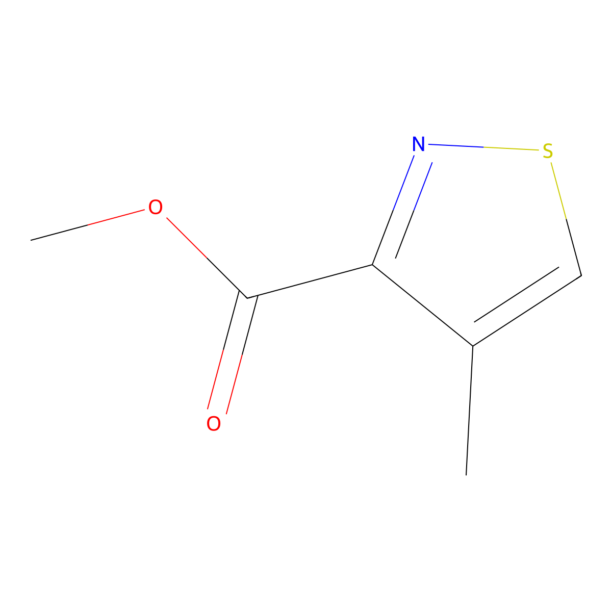 Methyl 4-methyl-1,2-thiazole-3-carboxylate molecular structure, CAS 64024-47-1