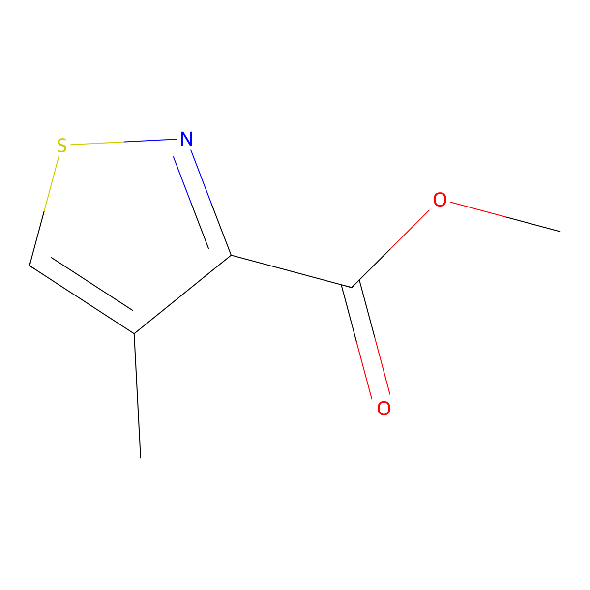 Methyl 4-methyl-1,2-thiazole-3-carboxylate molecular structure, CAS 64024-47-1