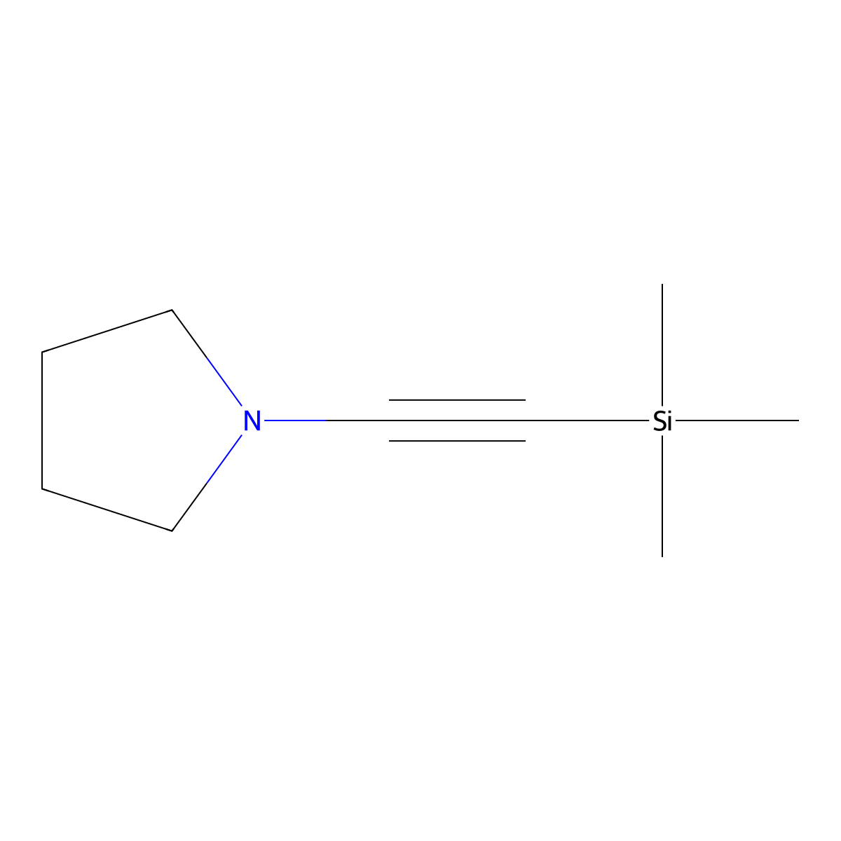 1-[2-(Trimethylsilyl)ethynyl]pyrrolidine molecular structure, CAS 64024-62-0