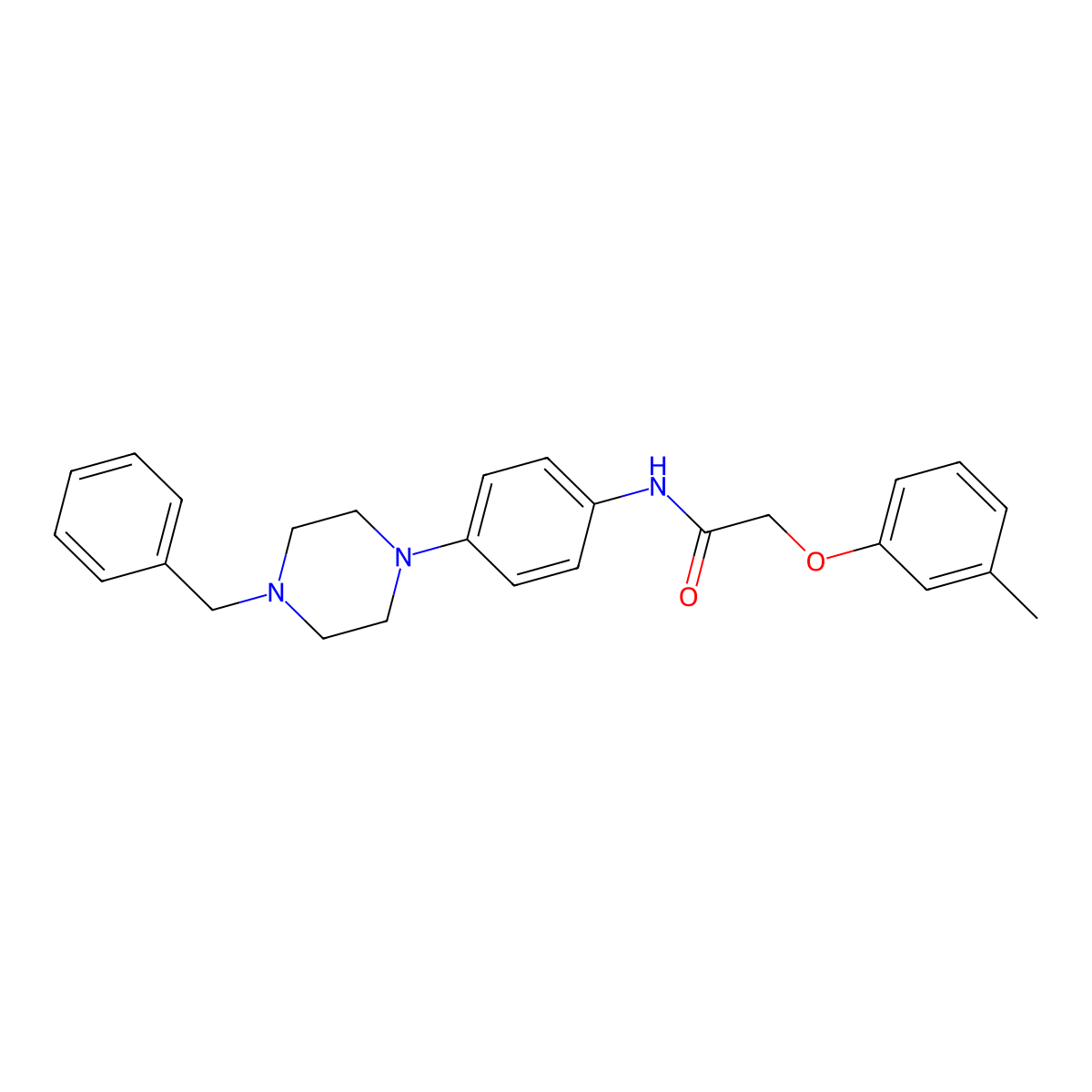 N-[4-(4-benzylpiperazin-1-yl)phenyl]-2-(3-methylphenoxy)acetamide molecular structure, CAS 640240-29-5