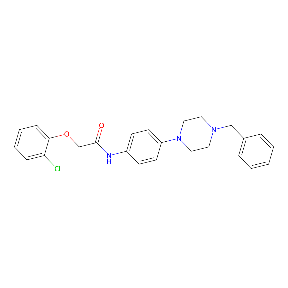 N-[4-(4-benzylpiperazin-1-yl)phenyl]-2-(2-chlorophenoxy)acetamide molecular structure, CAS 640240-49-9