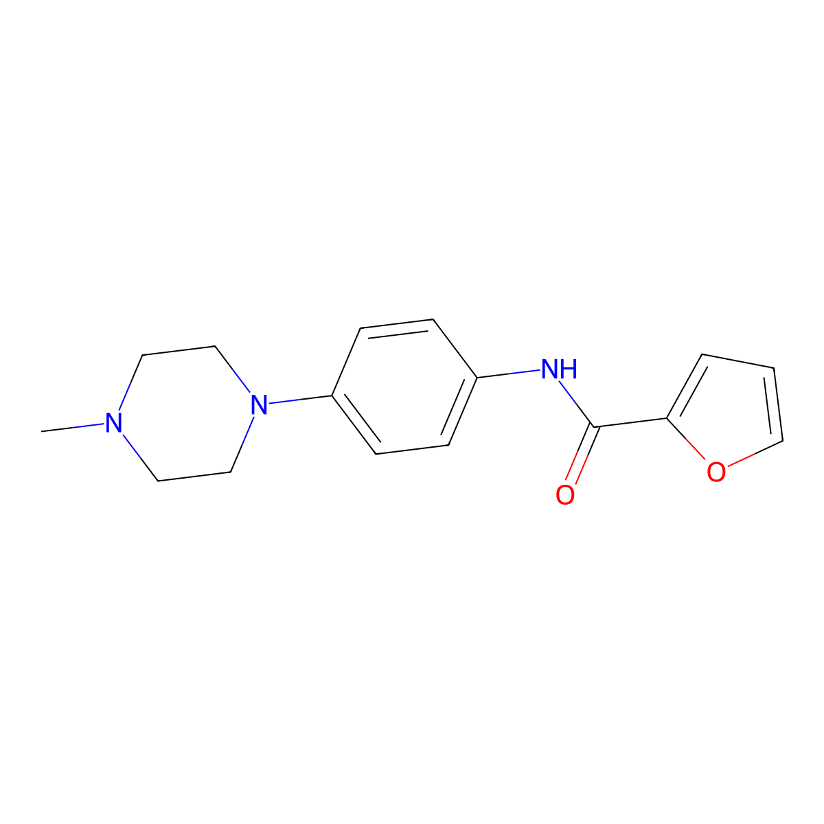 N-[4-(4-methylpiperazin-1-yl)phenyl]furan-2-carboxamide molecular structure, CAS 640241-31-2
