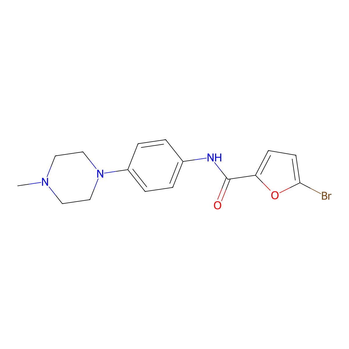 5-bromo-N-[4-(4-methylpiperazin-1-yl)phenyl]furan-2-carboxamide molecular structure, CAS 640241-33-4