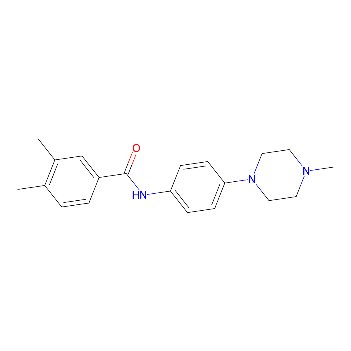 3,4-dimethyl-N-[4-(4-methyl-1-piperazinyl)phenyl]benzamide molecular structure, CAS 640241-44-7