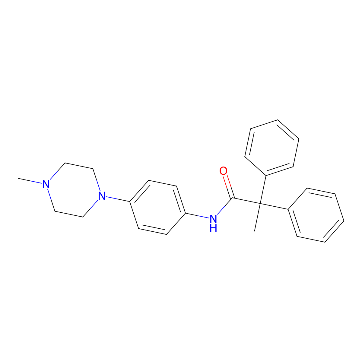 N-[4-(4-methylpiperazin-1-yl)phenyl]-2,2-diphenylpropanamide molecular structure, CAS 640241-54-9