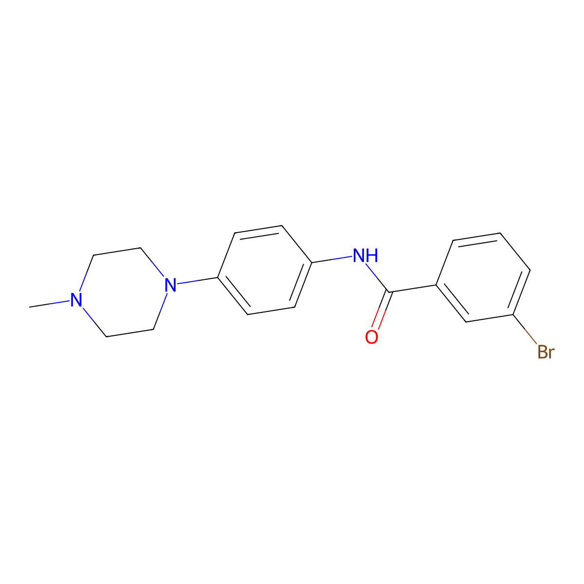 3-bromo-N-[4-(4-methylpiperazin-1-yl)phenyl]benzamide molecular structure, CAS 640241-96-9