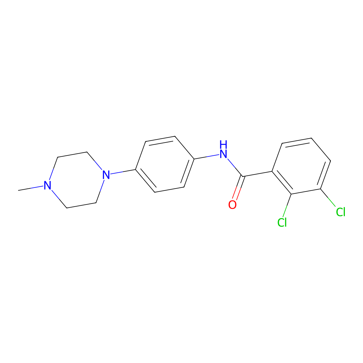 2,3-dichloro-N-[4-(4-methylpiperazin-1-yl)phenyl]benzamide molecular structure, CAS 640242-00-8