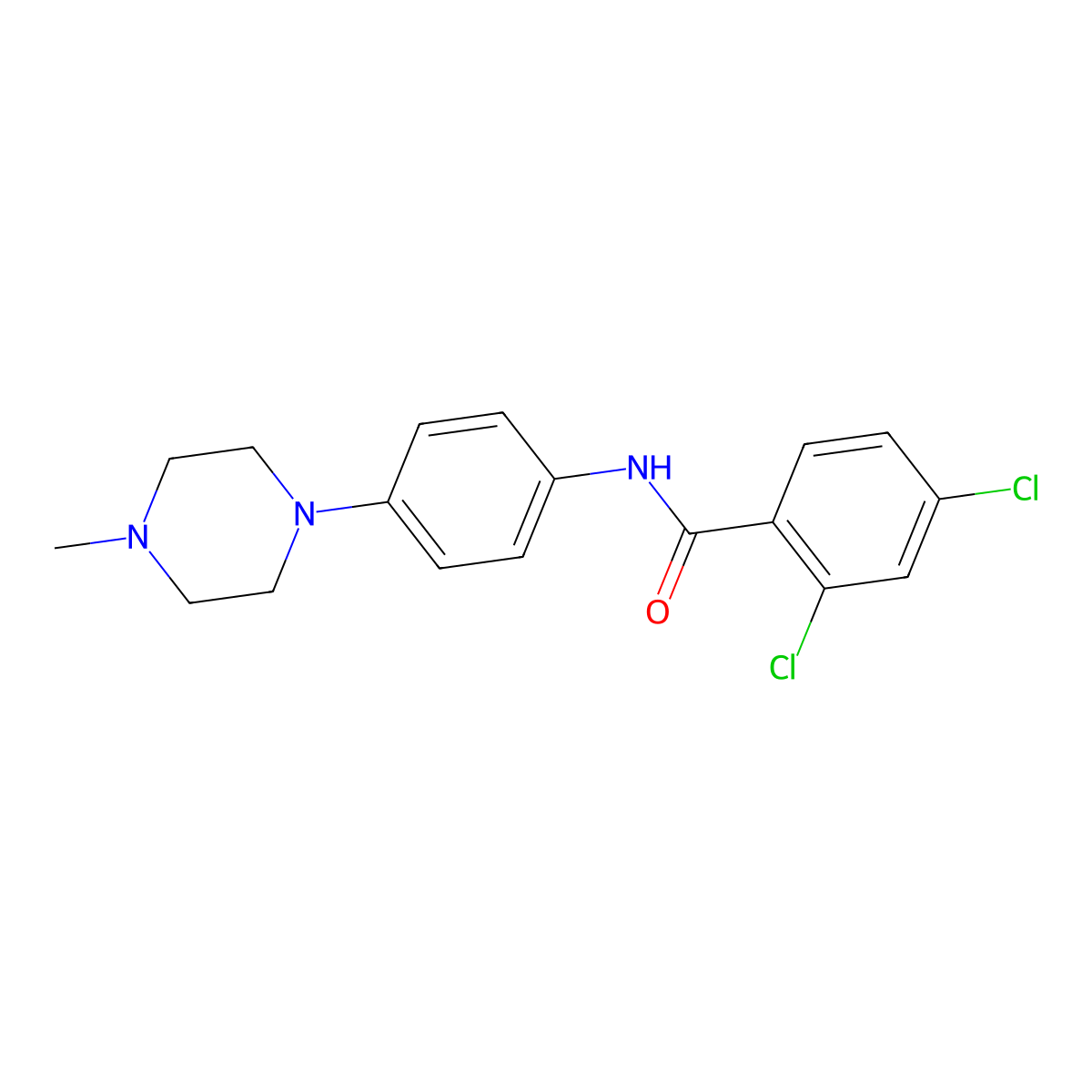 2,4-dichloro-N-[4-(4-methylpiperazin-1-yl)phenyl]benzamide molecular structure, CAS 640242-02-0