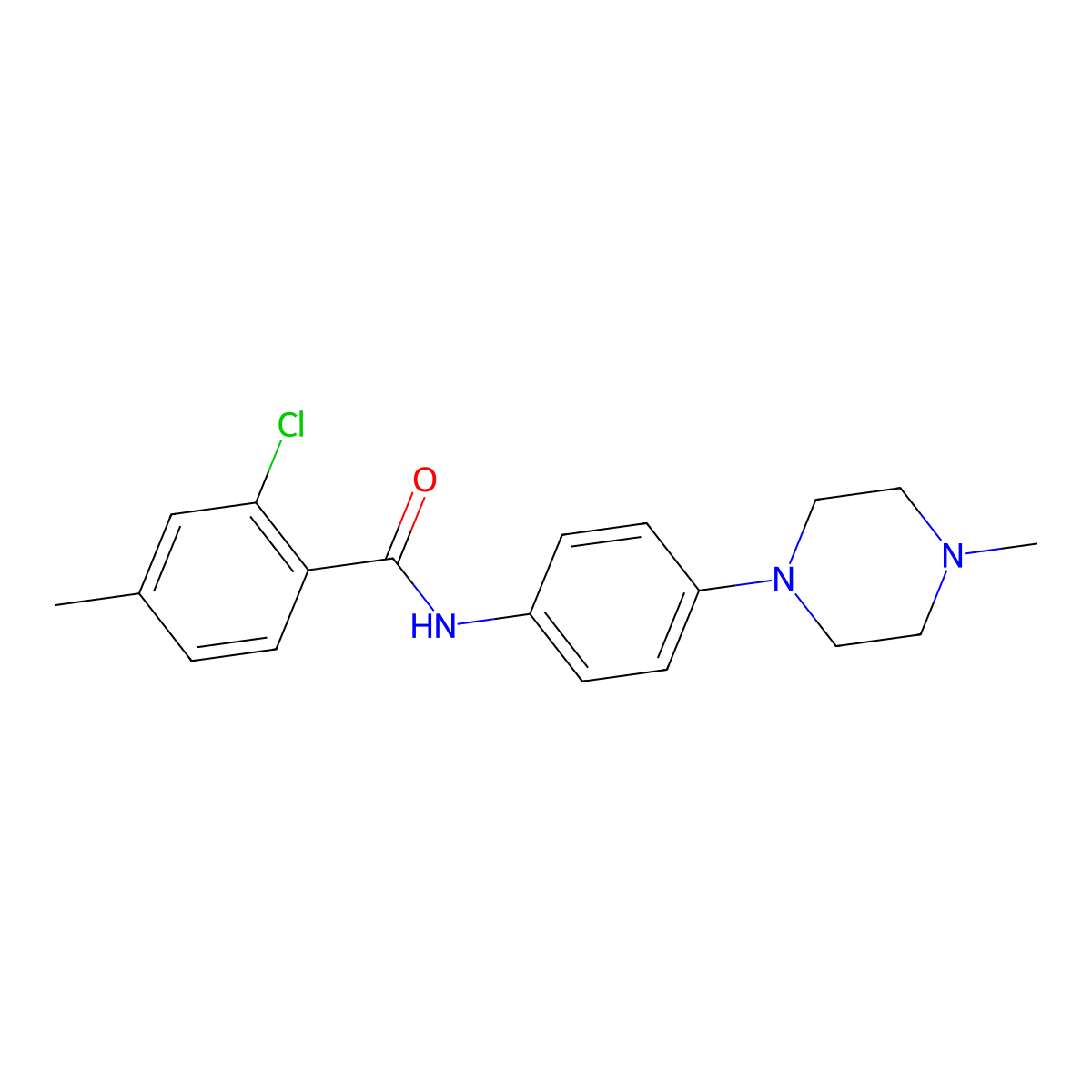 2-chloro-4-methyl-N-[4-(4-methyl-1-piperazinyl)phenyl]benzamide molecular structure, CAS 640242-10-0