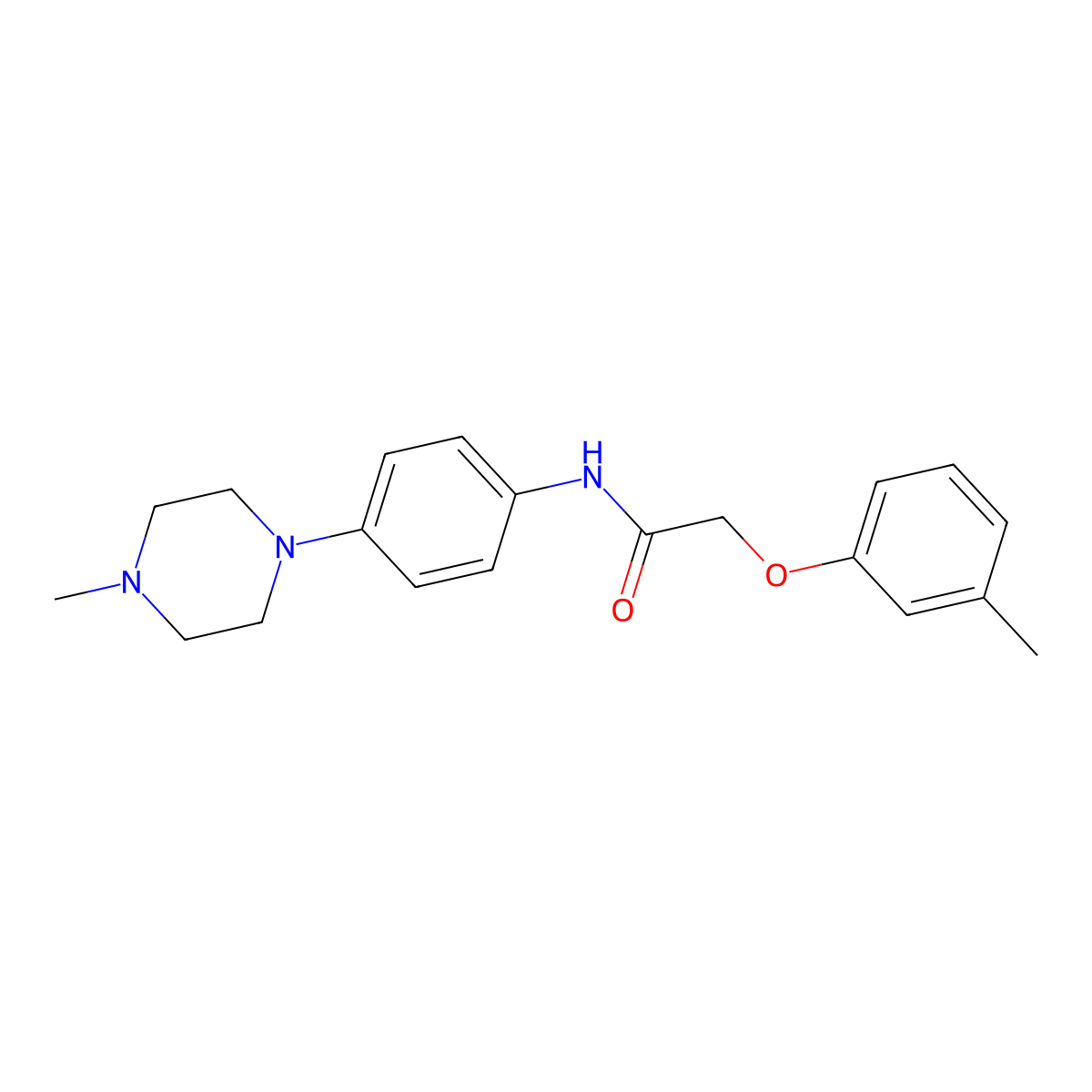 2-(3-methylphenoxy)-N-[4-(4-methylpiperazin-1-yl)phenyl]acetamide molecular structure, CAS 640242-32-6