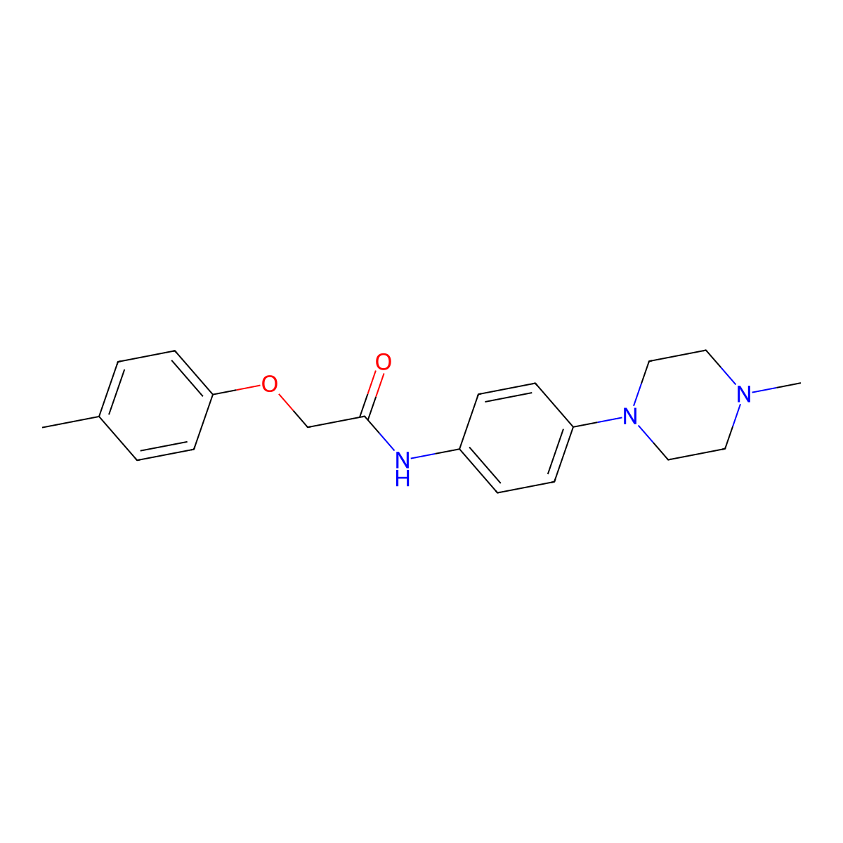 2-(4-methylphenoxy)-N-[4-(4-methylpiperazin-1-yl)phenyl]acetamide molecular structure, CAS 640242-34-8