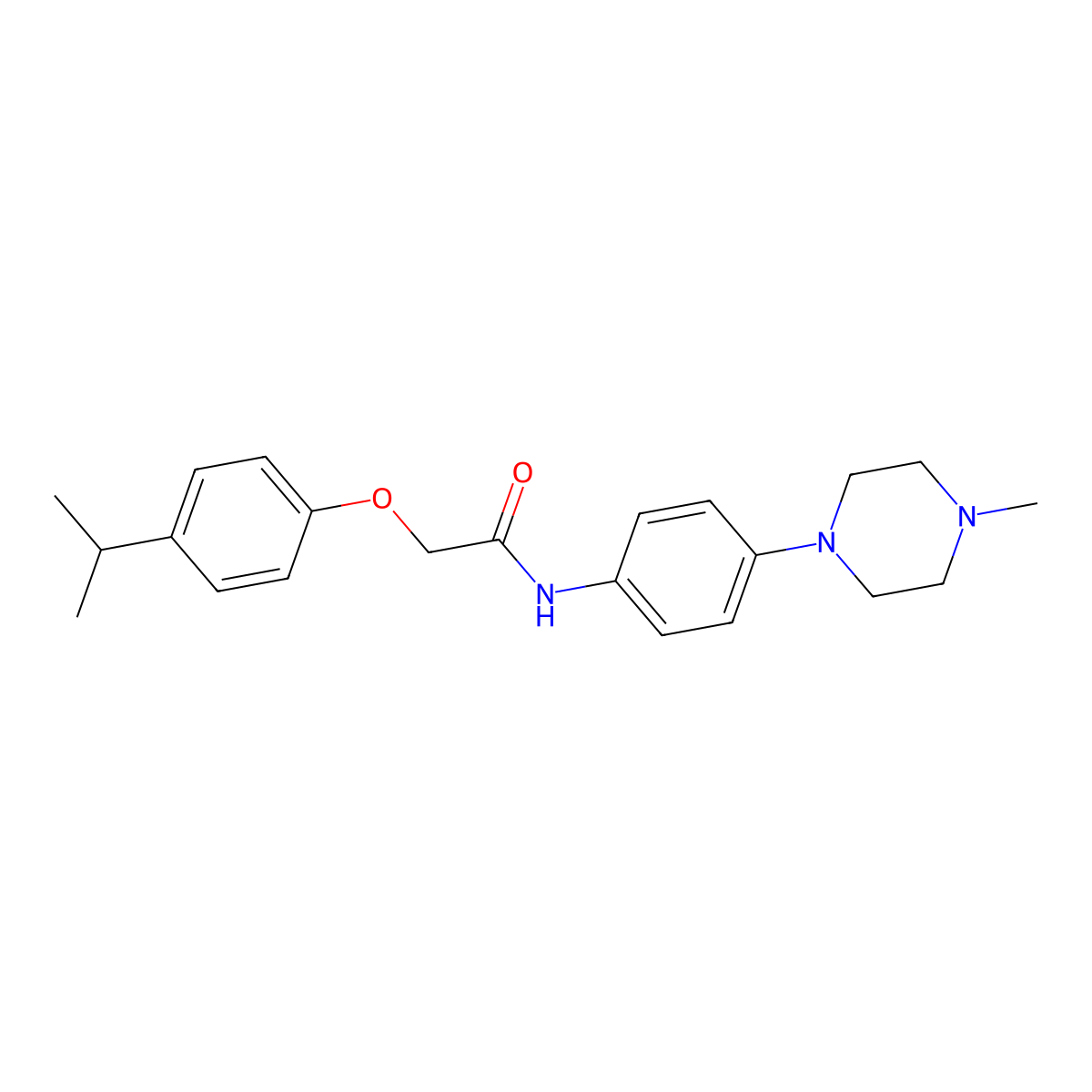 N-[4-(4-methylpiperazin-1-yl)phenyl]-2-(4-propan-2-ylphenoxy)acetamide molecular structure, CAS 640242-38-2