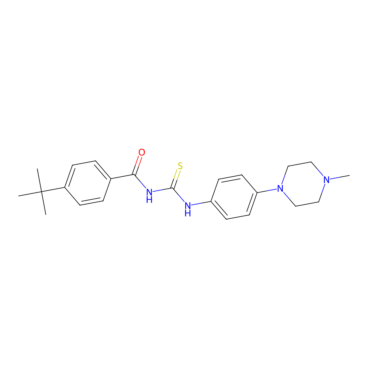 4-tert-butyl-N-[[4-(4-methylpiperazin-1-yl)phenyl]carbamothioyl]benzamide molecular structure, CAS 640244-26-4