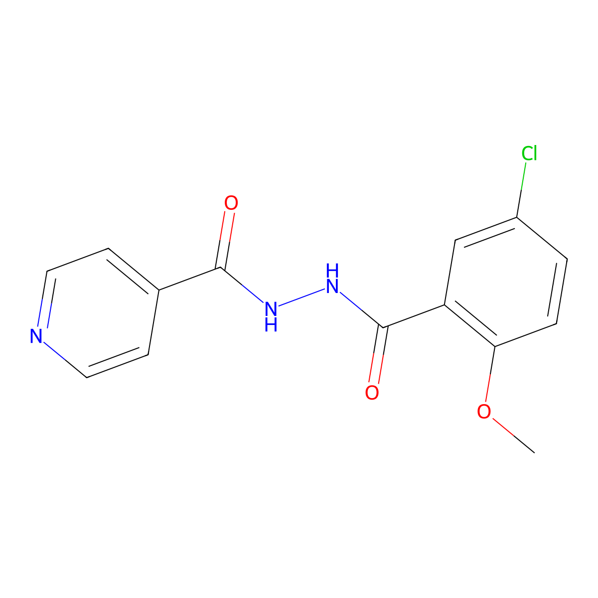 N'-(5-chloro-2-methoxybenzoyl)pyridine-4-carbohydrazide molecular structure, CAS 640244-88-8