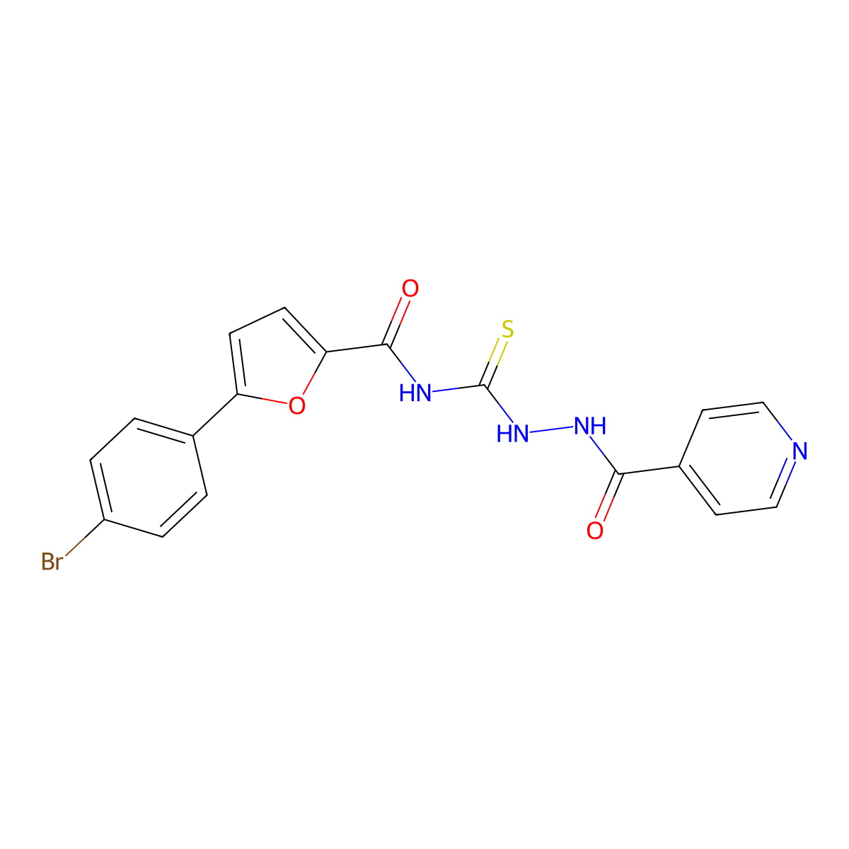 5-(4-bromophenyl)-N-[(pyridine-4-carbonylamino)carbamothioyl]furan-2-carboxamide molecular structure, CAS 640245-87-0