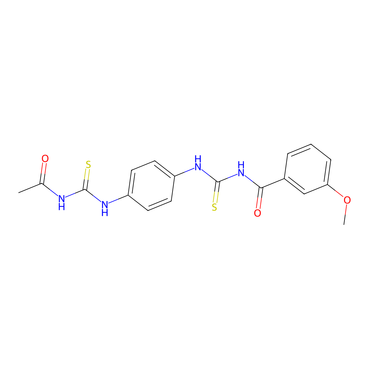 N-[[4-(acetylcarbamothioylamino)phenyl]carbamothioyl]-3-methoxybenzamide molecular structure, CAS 640246-55-5