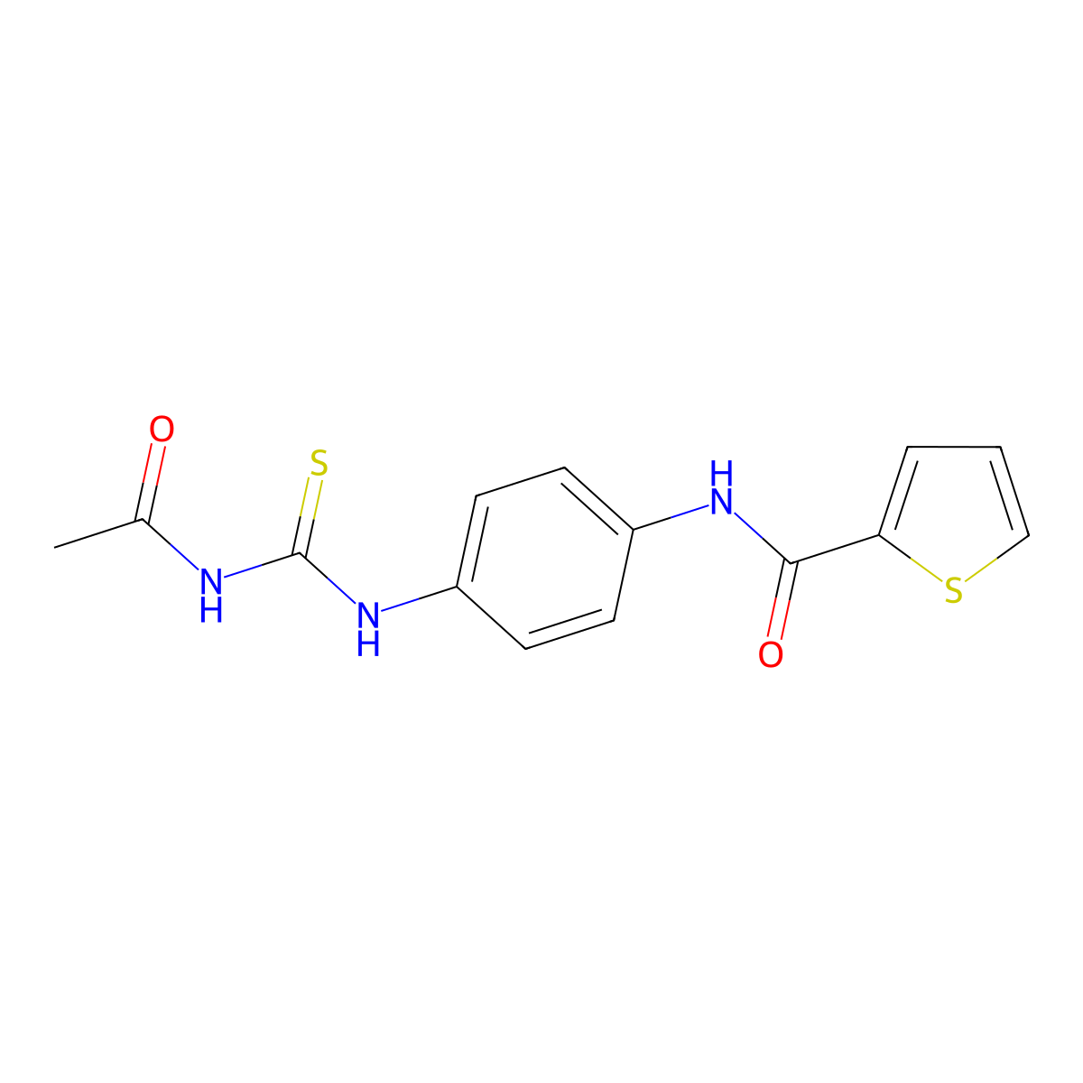 N-[4-[[acetamido(sulfanylidene)methyl]amino]phenyl]-2-thiophenecarboxamide molecular structure, CAS 640249-06-5