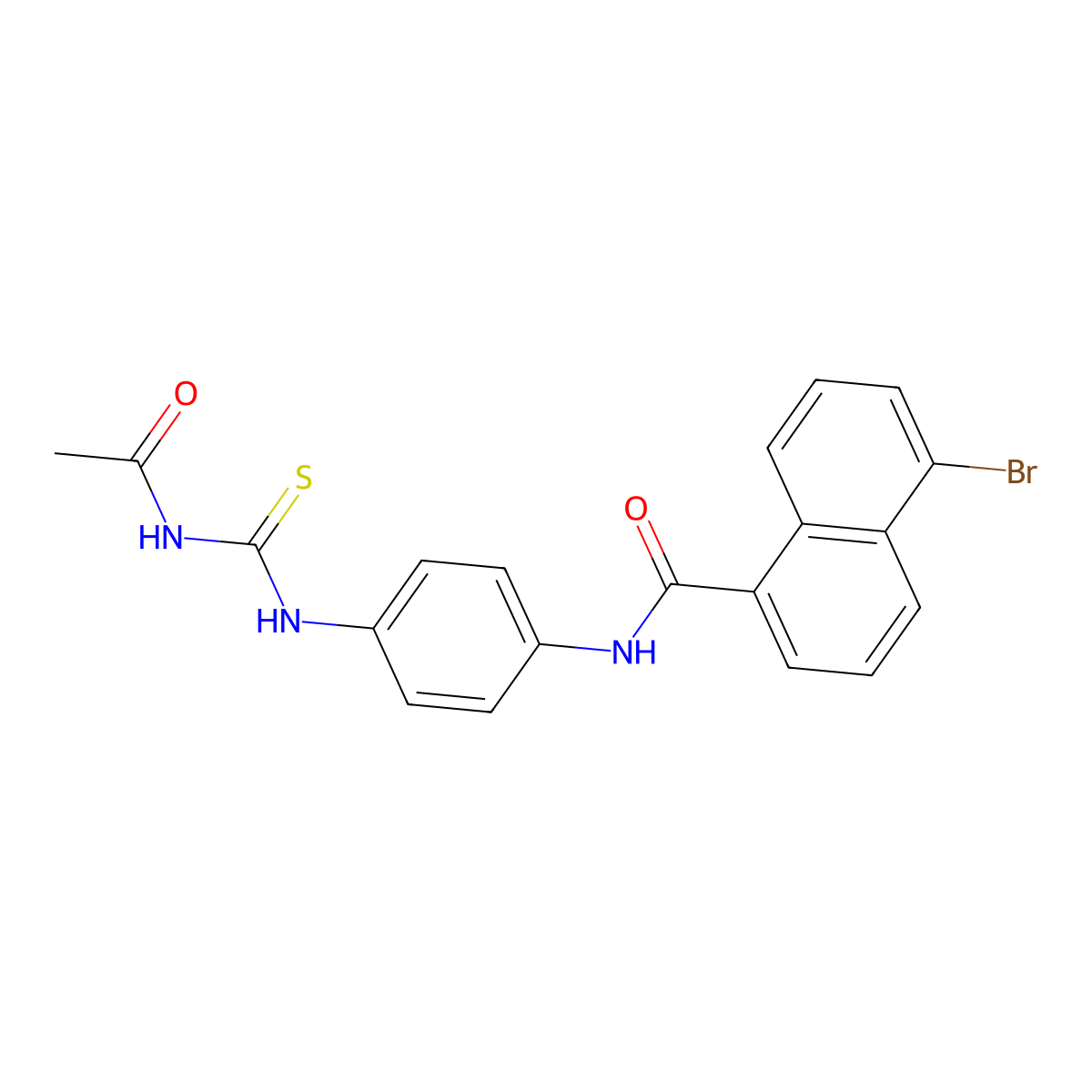 N-[4-(acetylcarbamothioylamino)phenyl]-5-bromonaphthalene-1-carboxamide molecular structure, CAS 640249-60-1