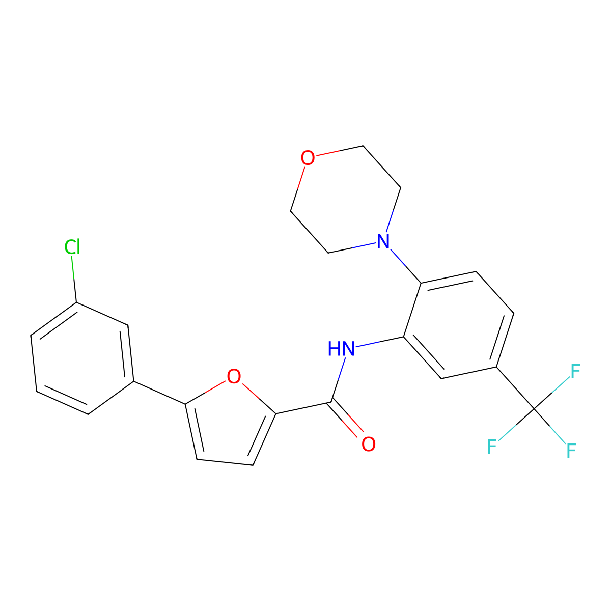 5-(3-chlorophenyl)-N-[2-morpholin-4-yl-5-(trifluoromethyl)phenyl]furan-2-carboxamide molecular structure, CAS 640252-44-4