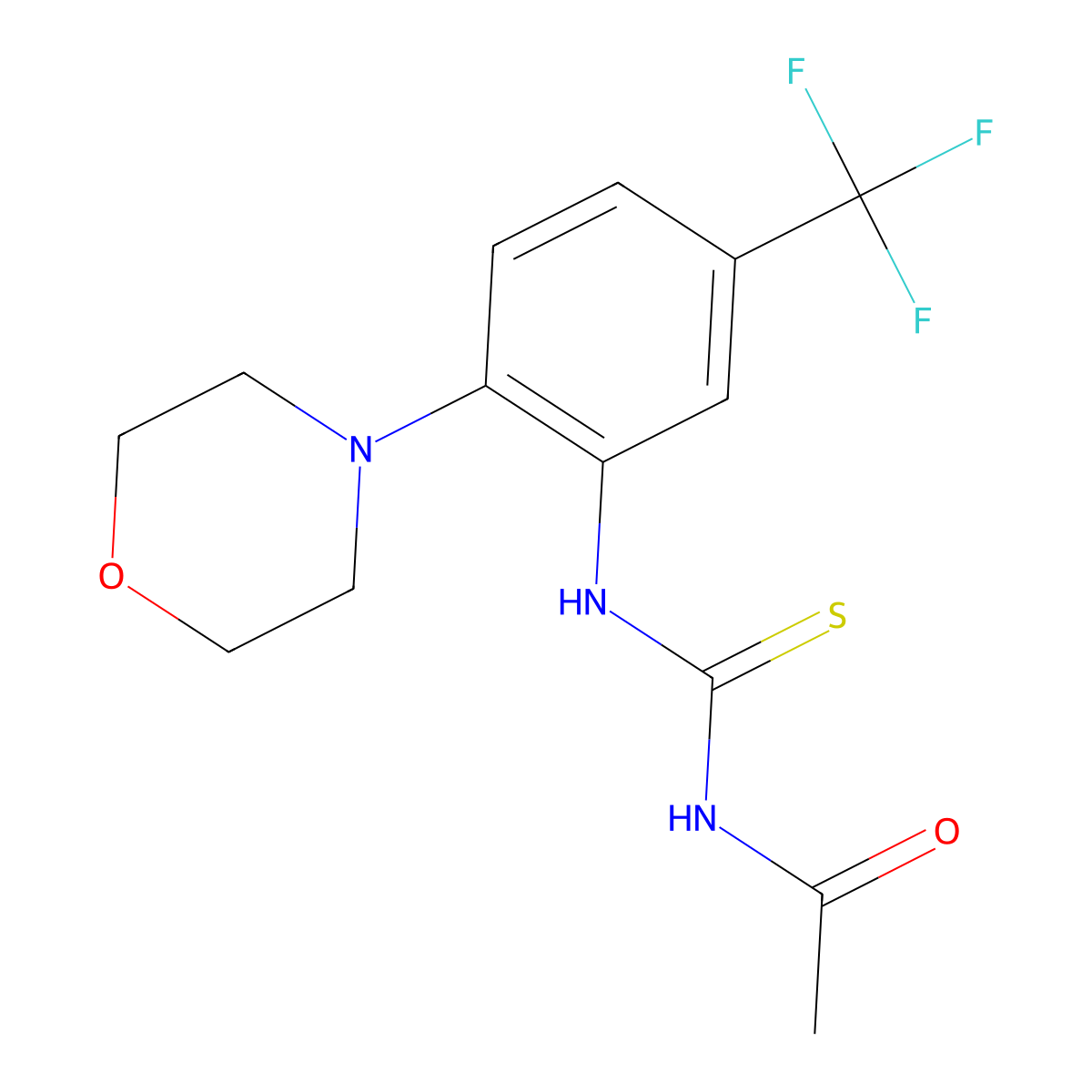 N-acetyl-N'-[2-(4-morpholinyl)-5-(trifluoromethyl)phenyl]thiourea molecular structure, CAS 640252-48-8