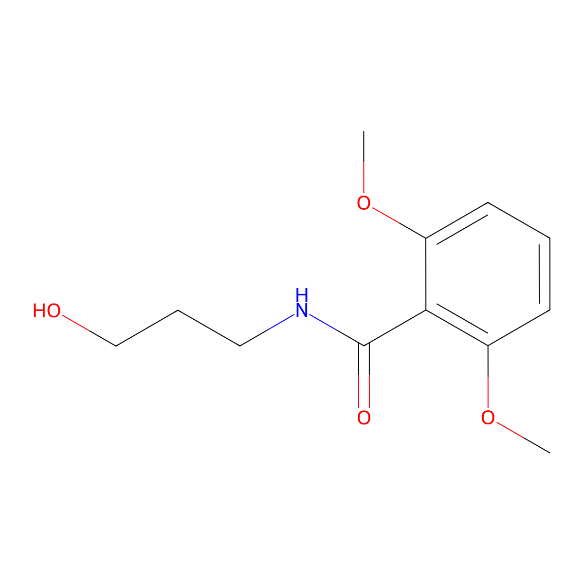 N-(3-hydroxypropyl)-2,6-dimethoxybenzamide molecular structure, CAS 640253-72-1