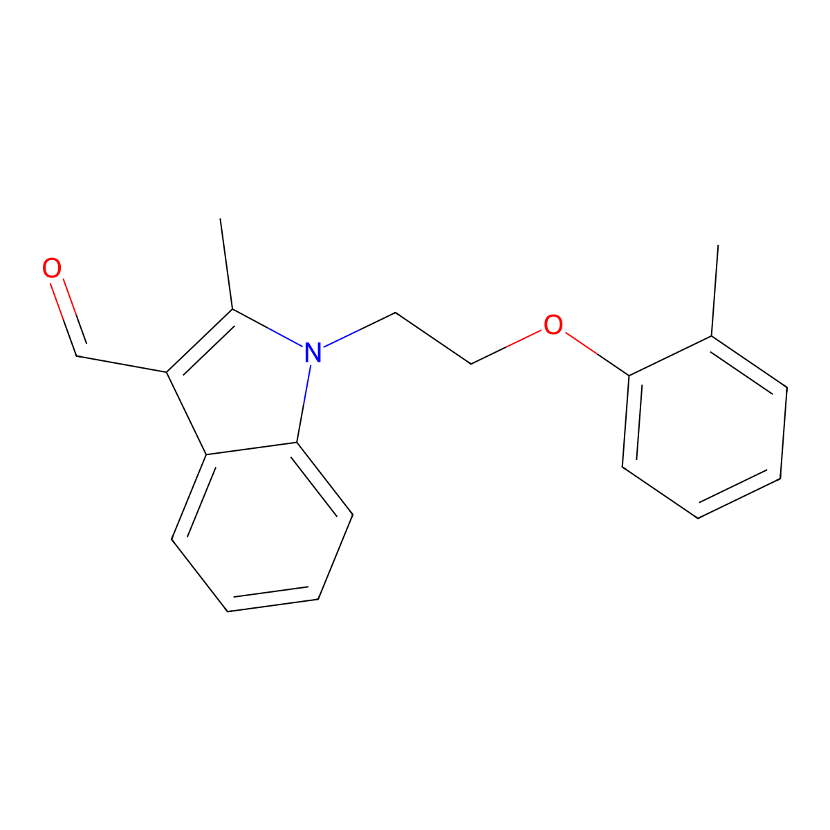 2-methyl-1-[2-(2-methylphenoxy)ethyl]-1H-indole-3-carbaldehyde molecular structure, CAS 640254-35-9